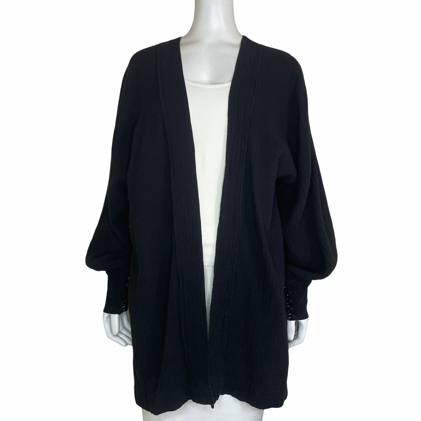 Cardigan DELBES Mangas Puff Negro - Talla M