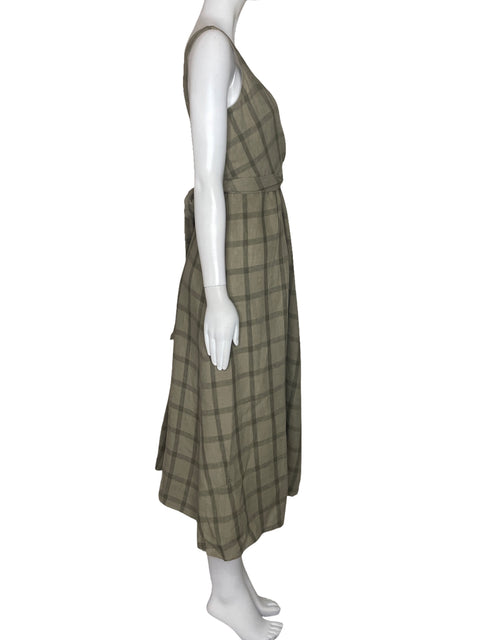 Vestido Adolfo Dominguez Cuadrado Verde-Talla 38