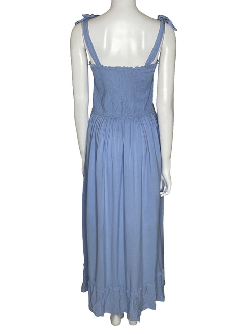 Vestido Zesica Crinkle Boho Midi Azul-Talla XL
