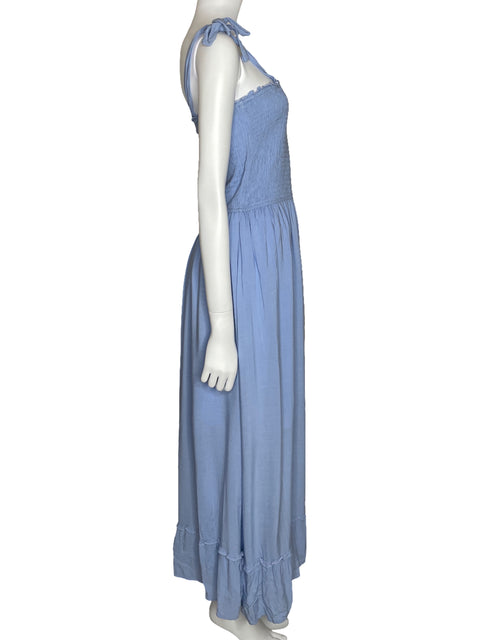 Vestido Zesica Crinkle Boho Midi Azul-Talla XL