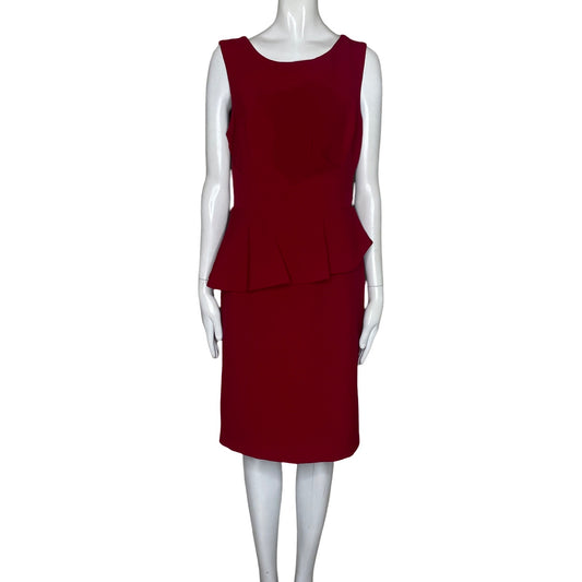 Vestido Donna Ricco Drapeado Sin Mangas 
Rojo-Talla 6