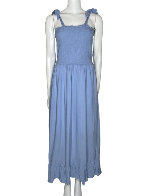 Vestido Zesica Crinkle Boho Midi Azul-Talla XL
