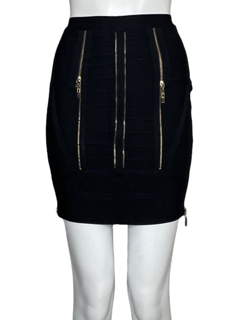 Falda Herve Leger Pencil Bandage Negro-Talla XS