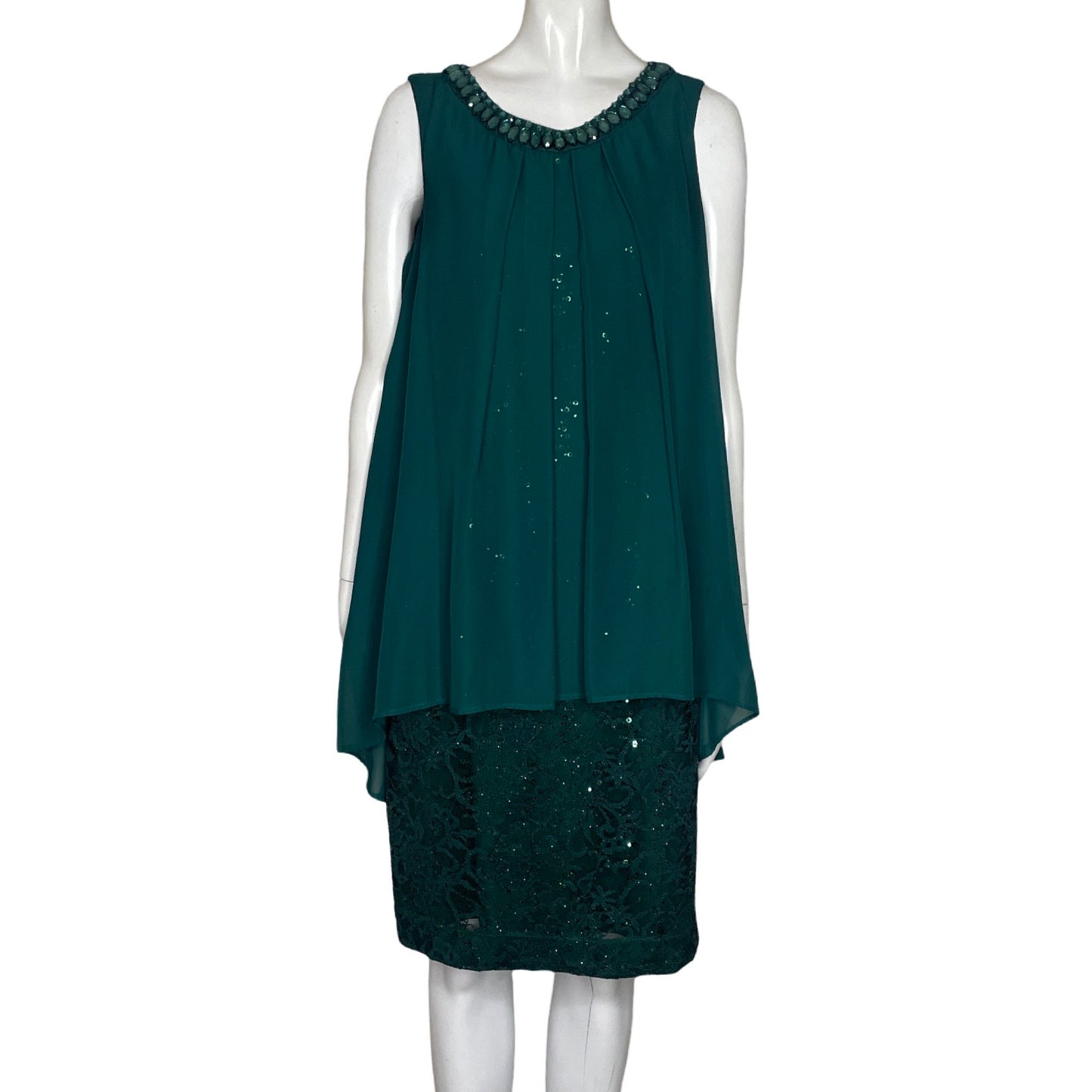 Vestido SD Collection Lentejuelas Verde-Talla 6