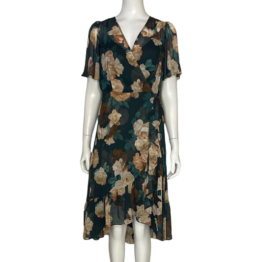 Vestido Calvin Klein Floral Vuelos Blanco-Talla 2