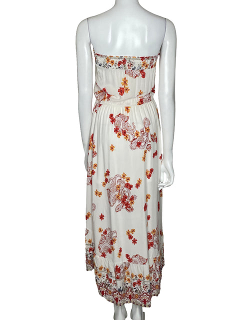 Vestido Becool Strapless Floral Blanco-Talla M