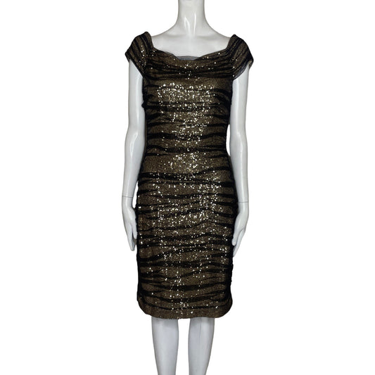 Vestidos Ralph Lauren Lentejuelas Encaje 
Beige-Talla 8
