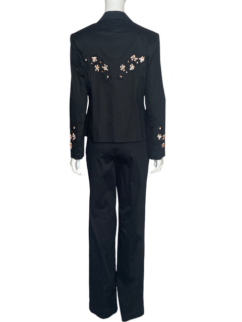 Set Serge Domain Blazer Abalorios Negro-Talla 40