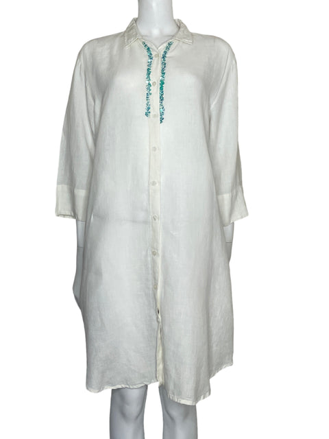 Vestido Antica Sartoria By Giacomo Cinque Camisero Blanco-Talla U