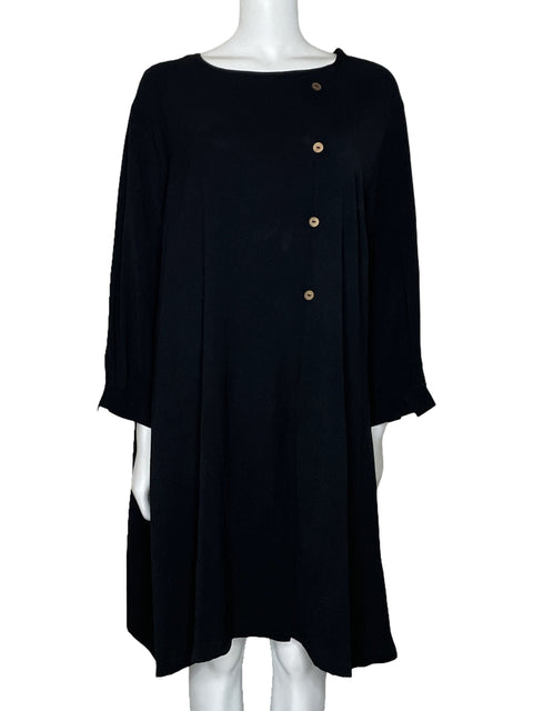 Vestido Tesoro TPS Fluido Botones Negro-Talla U