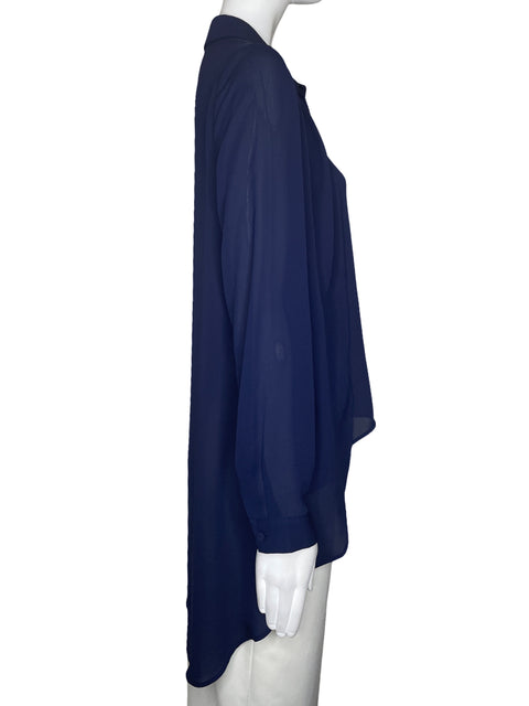Blusa Zara Capa Botones Azul-Talla S