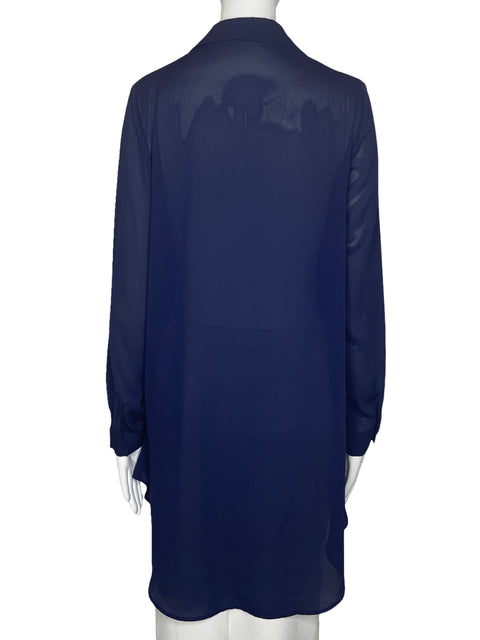 Blusa Zara Capa Botones Azul-Talla S