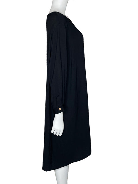Vestido Tesoro TPS Fluido Botones Negro-Talla U