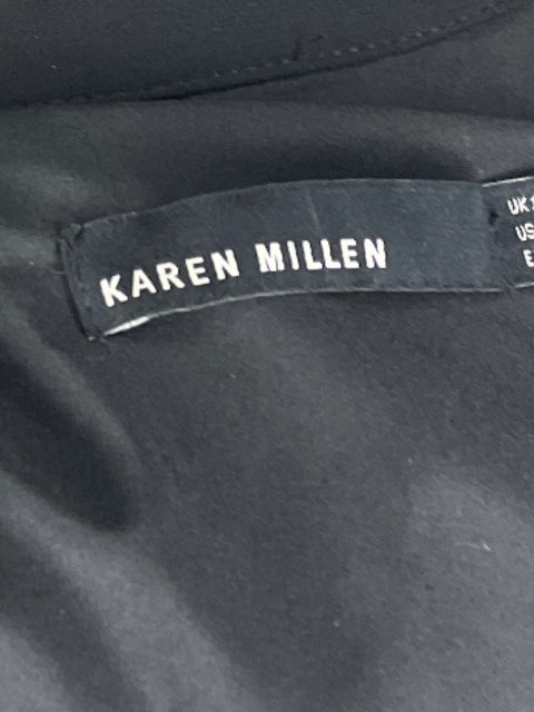 Chaqueta Karen Millen Lentejuelas Cremallera Negro-Talla 6