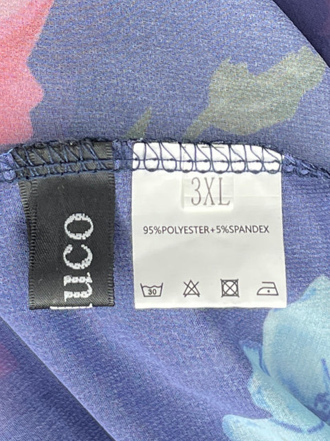 Kimono Hibluco Fluido Floral Azul-Talla 3XL