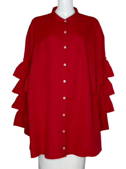 Camisa Tesoro TPS Manga Larga Vuelos Rojo-Talla 3XL