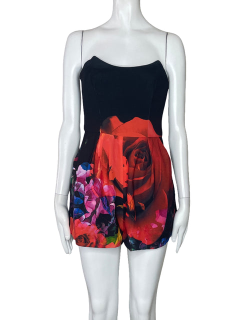 Romper Keepsake Rosas Strapless Negro-Talla S