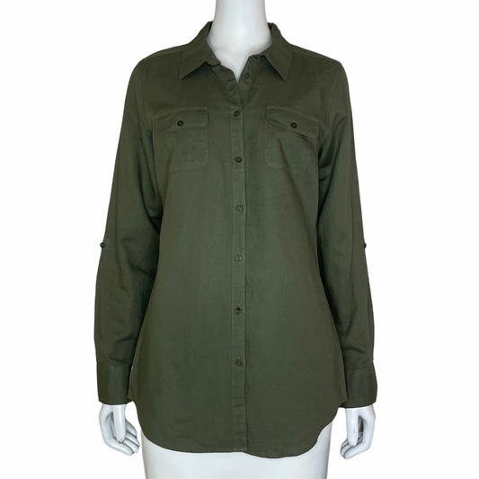 Camisa ORVIS Bolsillos Mangas Larga Verde - Talla S