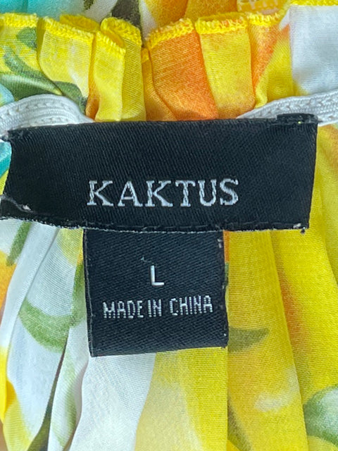 Blusa Kaktus Plisada Manga Larga Amarillo-Talla L