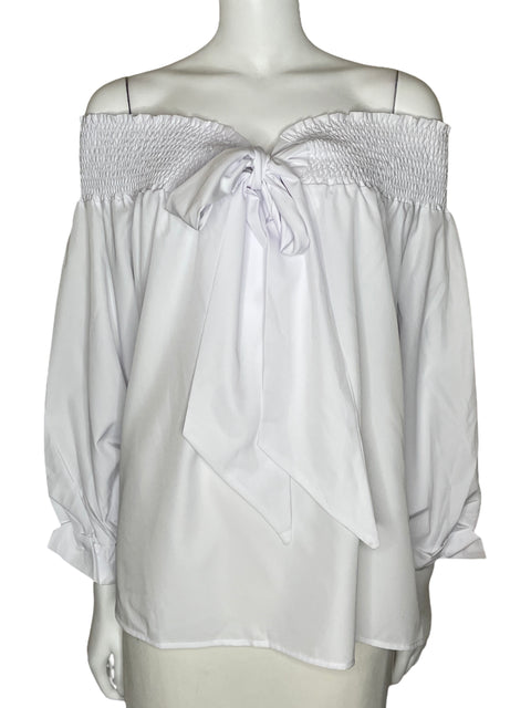 Blusa Tesoro TPS Stretch Media Manga Blanco-Talla 5XL