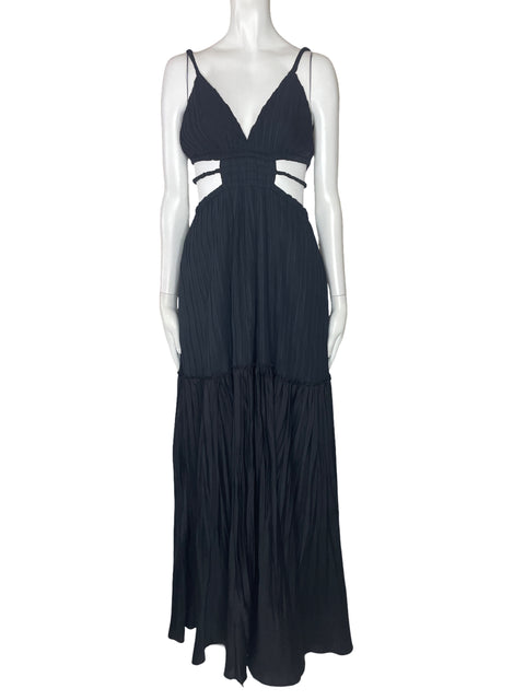 Vestido Jonathan Simkhai Plizado Tiras Negro-Talla S
