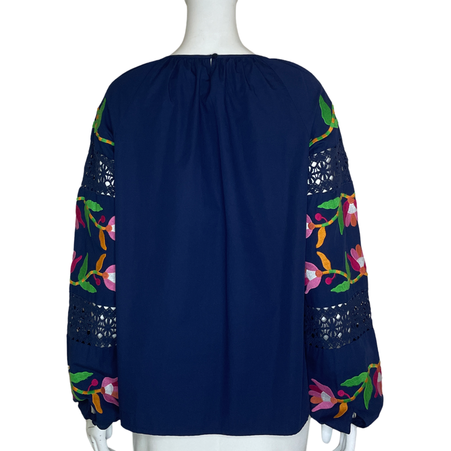 Blusa FRANCES VALENTINE Bordado Saskia Azul - Talla S