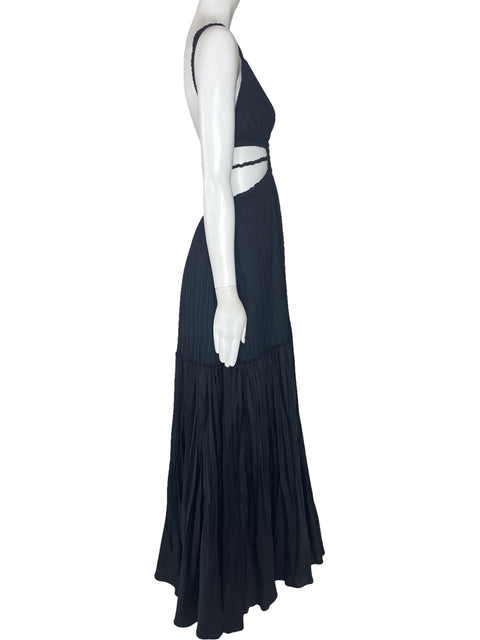 Vestido Jonathan Simkhai Plizado Tiras Negro-Talla S
