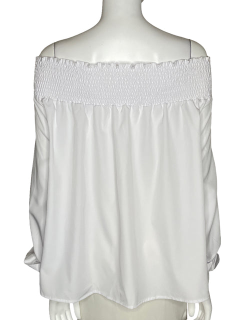 Blusa Tesoro TPS Stretch Media Manga Blanco-Talla 5XL