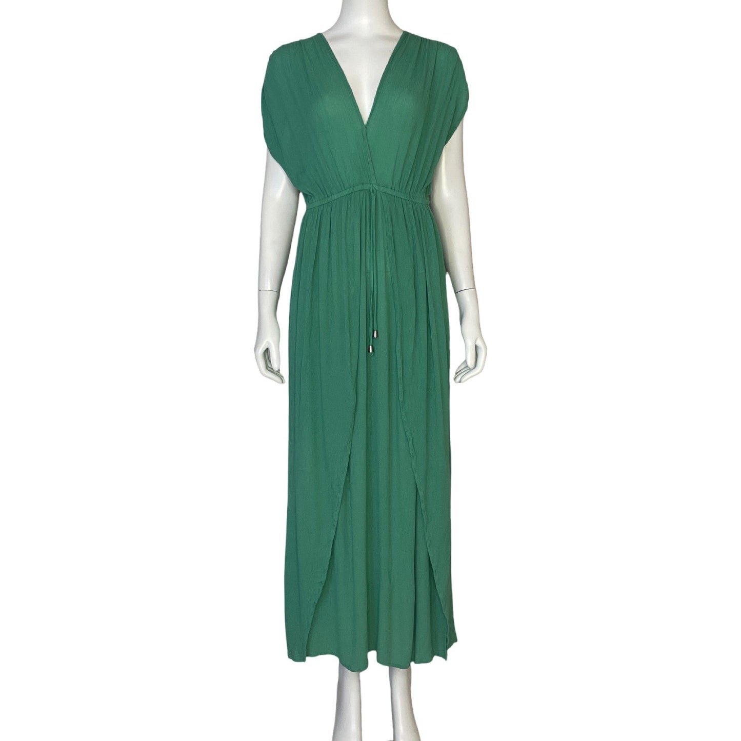 Vestido Elan Cuello V  Verde-Talla XS