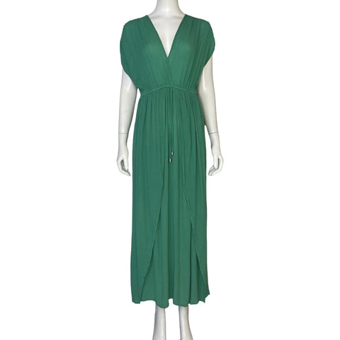 Vestido Elan Cuello V  Verde-Talla XS