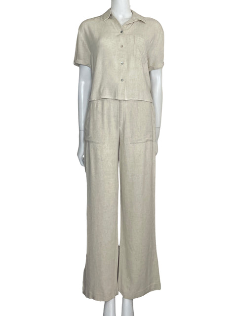 Set Naf Naf Camisa+Pant Beige-Talla S
