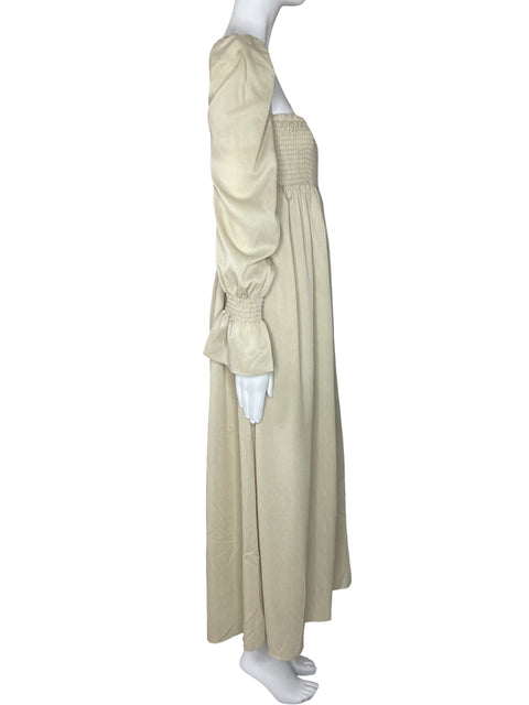 Vestido Weworewhat Fruncido Mangas Beige-Talla S