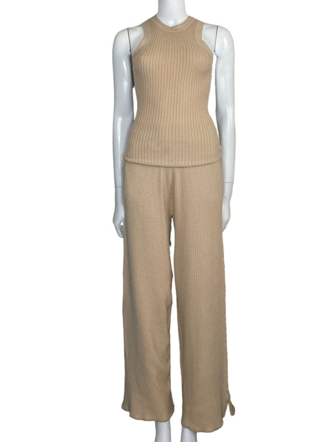 Set Weworewhat Knit Beige-Talla M