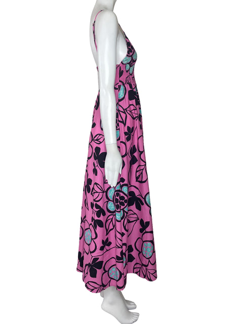 Vestido Zara Fruncido Tiras Rosado-Talla XS