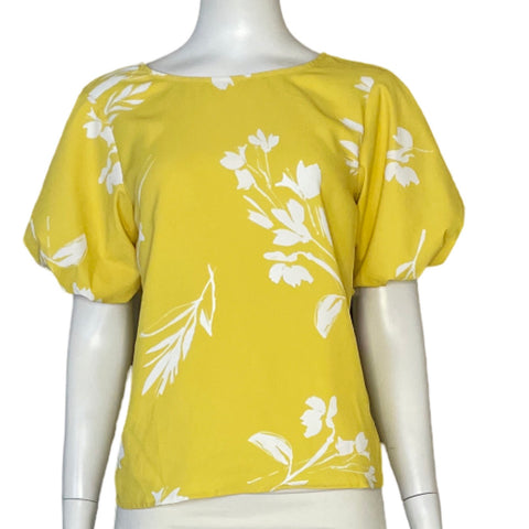 Blusa Vince Camuto Spring Floral Amarillo-Talla XS