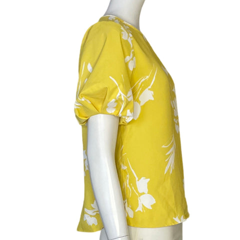 Blusa Vince Camuto Spring Floral Amarillo-Talla XS