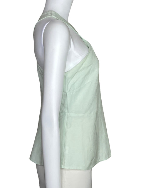 Blusa Ann Taylor Halter Sin Mangas Verde-Talla 2