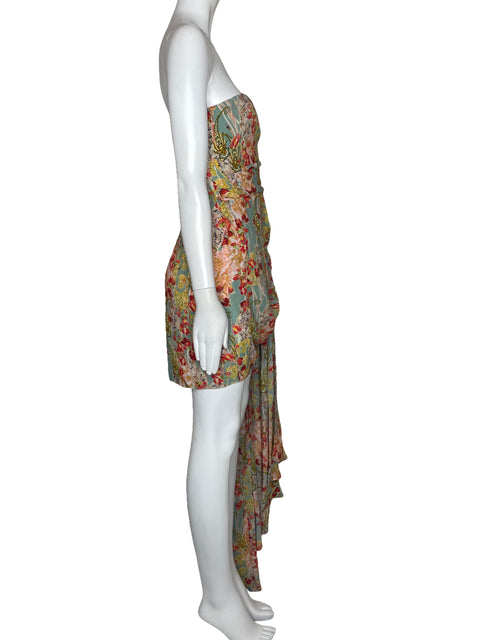Vestido Bronx & Banco Strapless Azul-Talla M