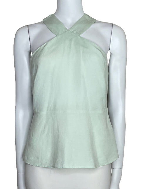 Blusa Ann Taylor Halter Sin Mangas Verde-Talla 2