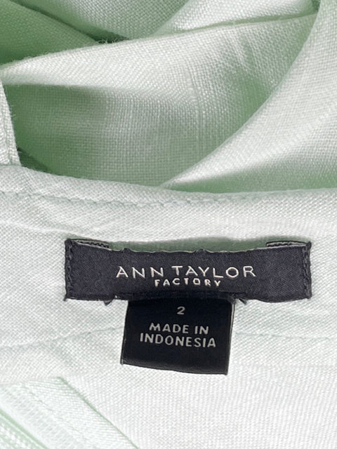 Blusa Ann Taylor Halter Sin Mangas Verde-Talla 2