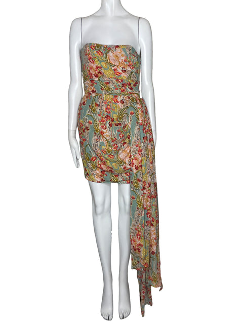 Vestido Bronx & Banco Strapless Azul-Talla M