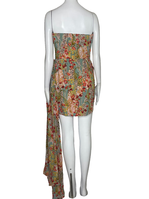 Vestido Bronx & Banco Strapless Azul-Talla M