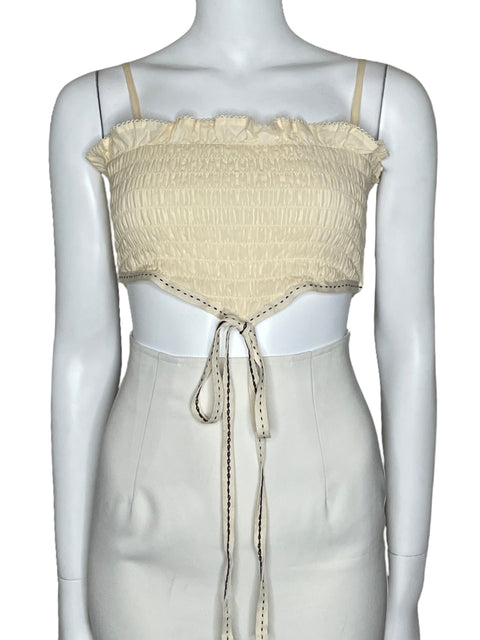 Top Agua Bendita Crinkle Amari Kaaw Beige-Talla M