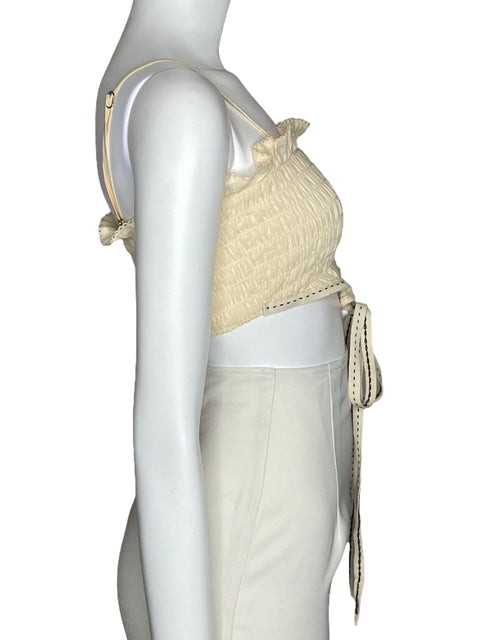 Top Agua Bendita Crinkle Amari Kaaw Beige-Talla M