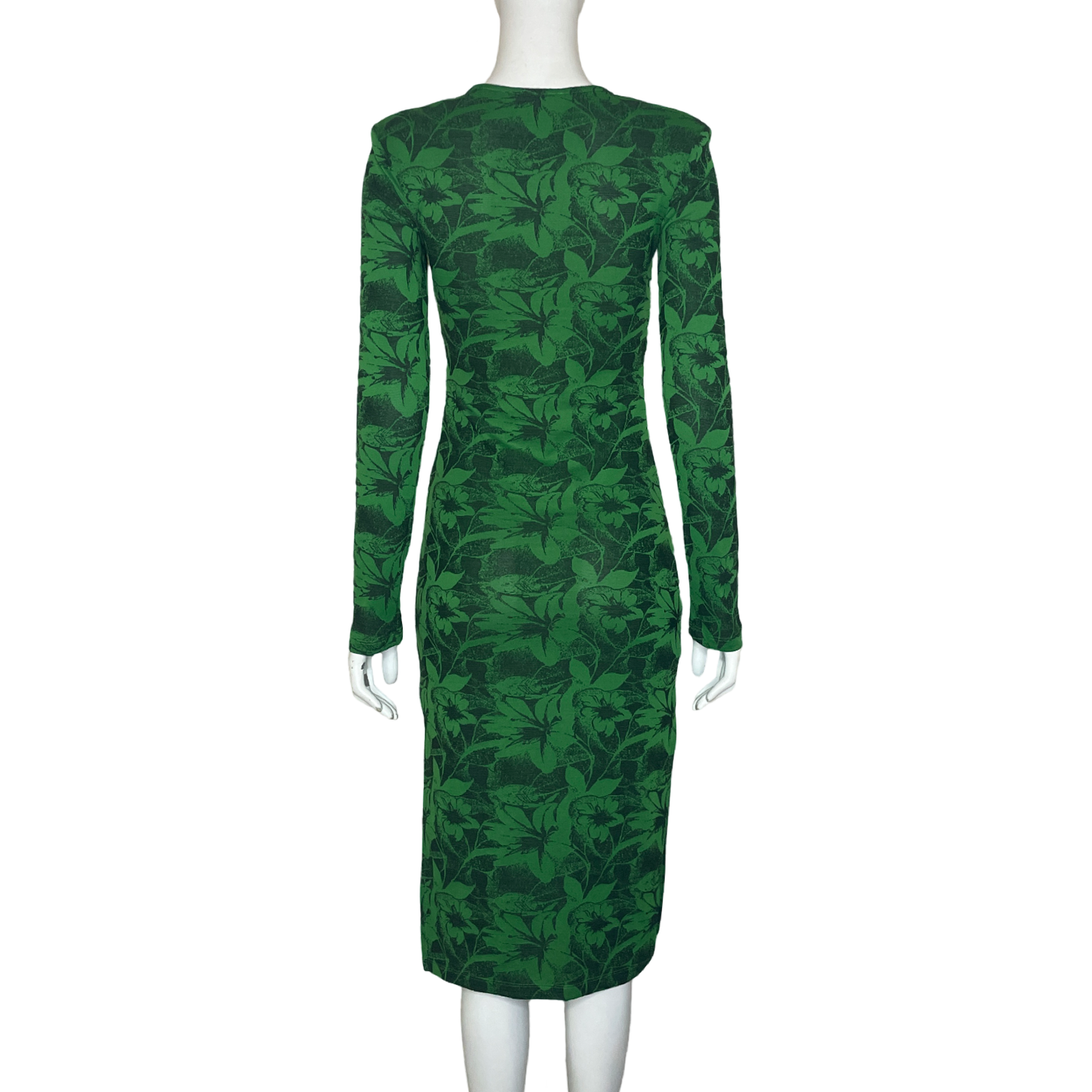 Vestido ZARA Drapeado Floral Verde - Talla S