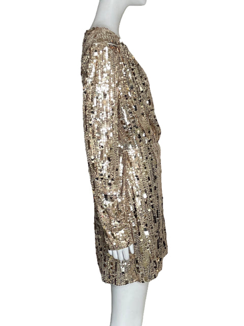 Vestido Tesoro TPS Lentejuela Cross Body 
Dorado-Talla S