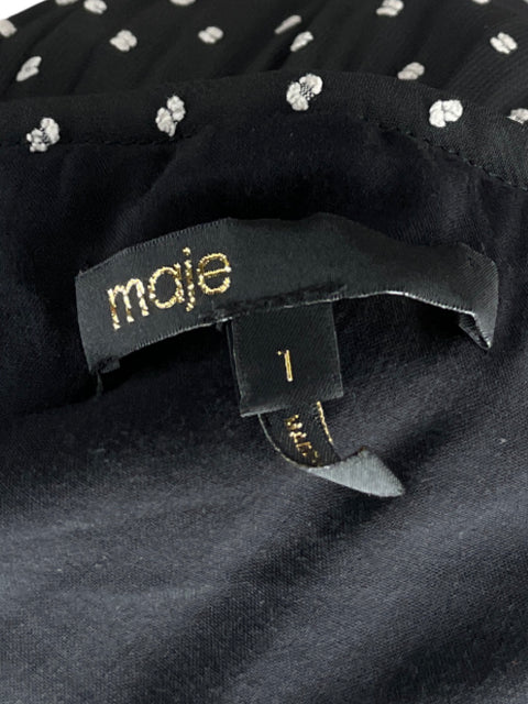 Vestido Maje Plisado Mini Negro-Talla U