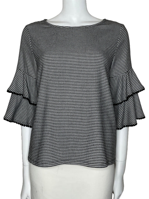Blusa Karen Kane Pata De Gallo Negro-Talla S