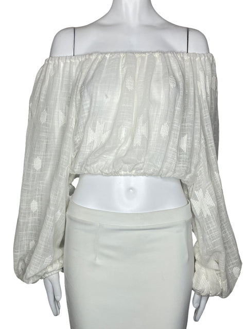 Blusa Padova Trasparente Cropped Blanco-Talla S
