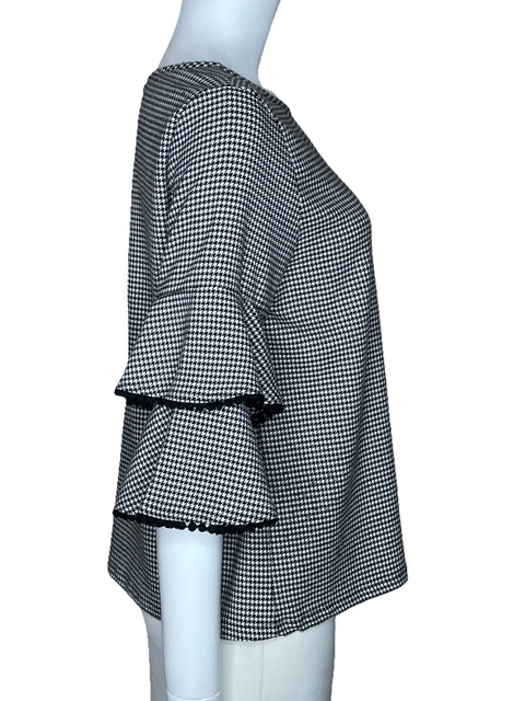 Blusa Karen Kane Pata De Gallo Negro-Talla S